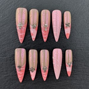 Pink - Brown Gradient Metal Accent