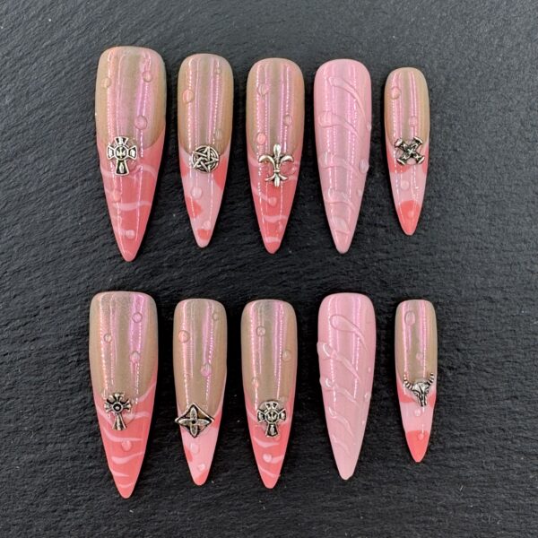 Pink - Brown Gradient Metal Accent