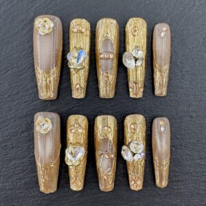 Gold - Textured Crystal Embellished