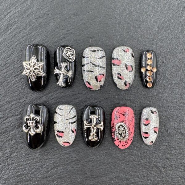 Black - Pink Punk Metal & Leopard Glitter