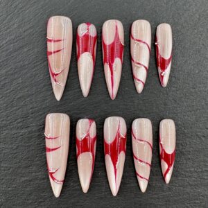 Nude Pink & Red Fluid - Line
