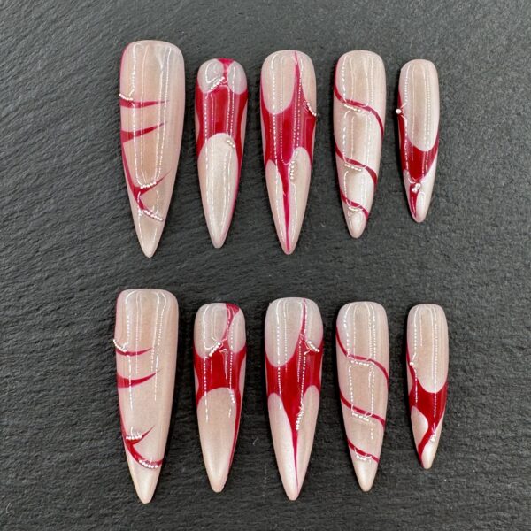 Nude Pink & Red Fluid - Line